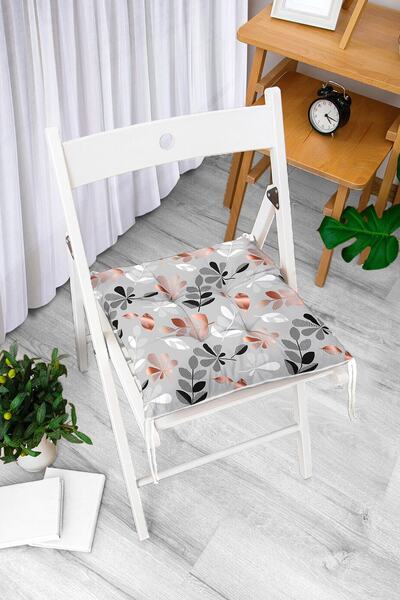 Realhomes Jastuk za stolicu sa digitalnim štampanim uzorkom lišća na pastelno...
