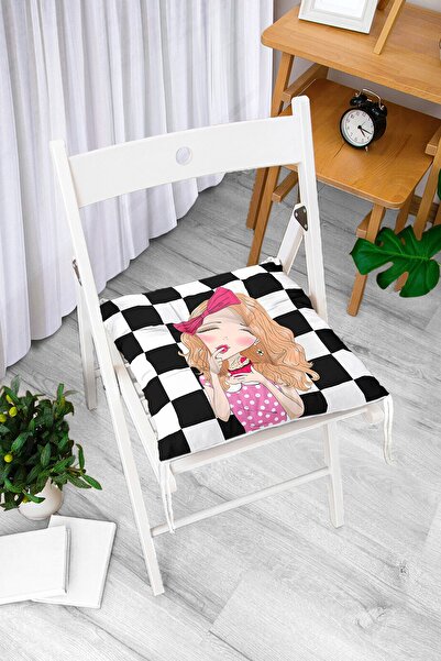 Realhomes Μοντέρνο μαξιλάρι καρέκλας με μοτίβο σκακιέρας με ψηφιακή εκτύπωση