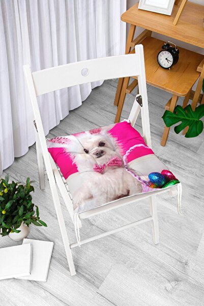 Realhomes Slatki jastuk za stolicu sa digitalnim štampanim uzorkom psa, moder...