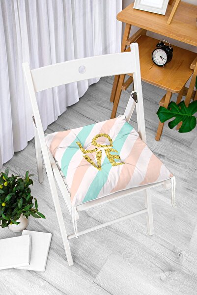 Realhomes Digitalno štampani moderni mekani jastuk za stolicu sa zlatnim deta...