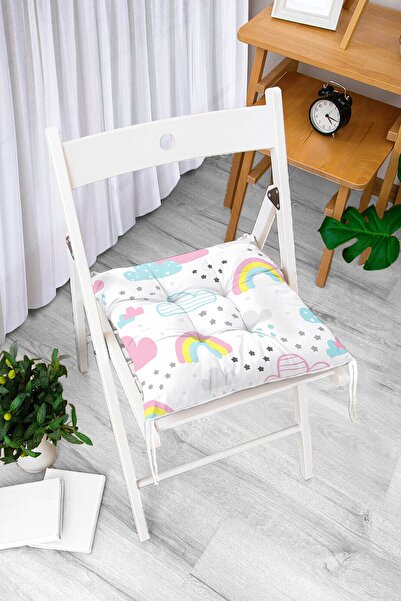 Realhomes Dječji jastuk za stolicu sa šarenim uzorcima, duginim bojama i obla...