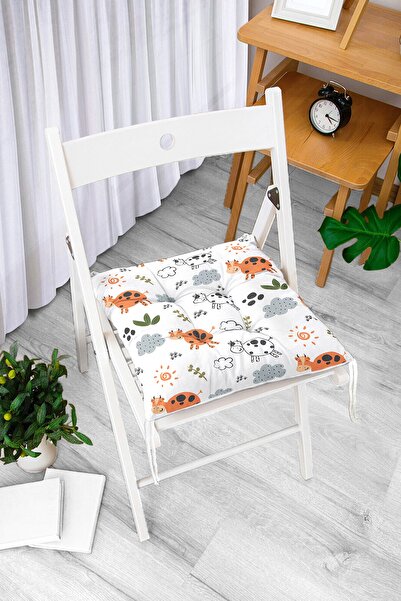 Realhomes Pernă de scaun drăguță cu model de vacă, imprimată digitală, design special, modern pufos