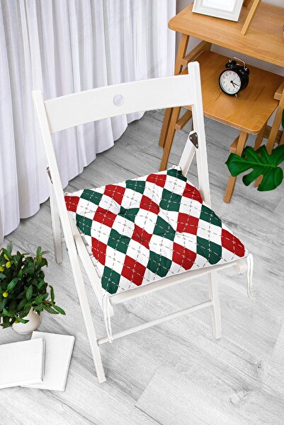 Realhomes Сучасна подушка для стільця з цифровим принтом у вигляді бордової т...