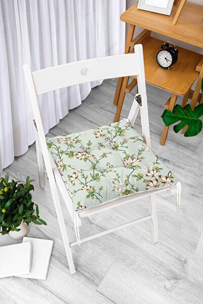 Realhomes Renkli Zemin Üzerinde Yeşil Yapraklı Çiçek Desenli Dijital Baskılı ...