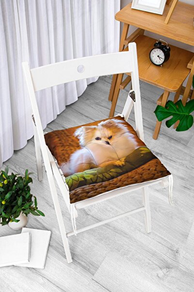 Realhomes Slatki jastuk za stolicu sa digitalnim štampanim uzorkom psa, moder...