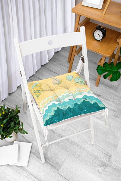 Realhomes Сучасна подушка для стільця з цифровим принтом у вигляді морських м...