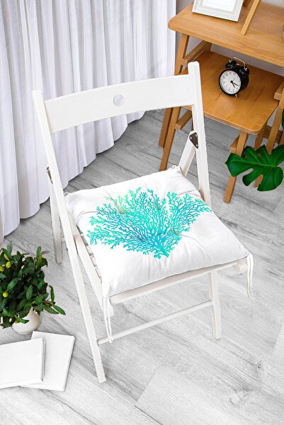 Realhomes Zeleni jastuk za stolicu sa digitalnim štampanim uzorkom vodene tra...