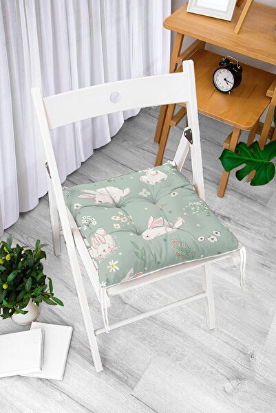 Realhomes Slatki jastuk za stolicu sa digitalnim štampanim uzorkom zeca, mode...
