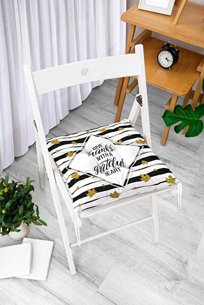 Realhomes Digitalno štampani moderni mekani jastuk za stolicu sa zlatnim list...