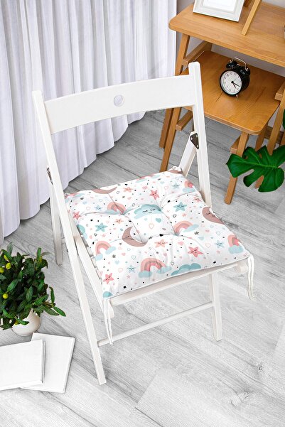 Realhomes Jastuk za stolicu sa digitalnim štampanjem u obliku meseca, duge i ...