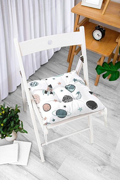 Realhomes Pernă de scaun pufoasă și modernă, cu tematică spațială, cu modele ...