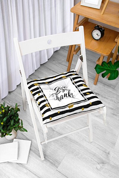 Realhomes Digitalno štampani moderni mekani jastuk za stolicu sa zlatnim list...