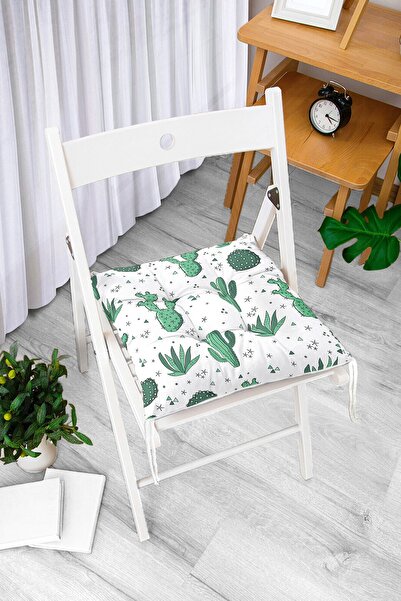 Realhomes Pernă de scaun cu puf modern imprimată digital cu model de cactus c...