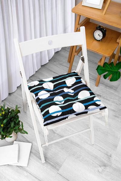 Realhomes Сучасна подушка для стільця з цифровим принтом у вигляді білих крап...