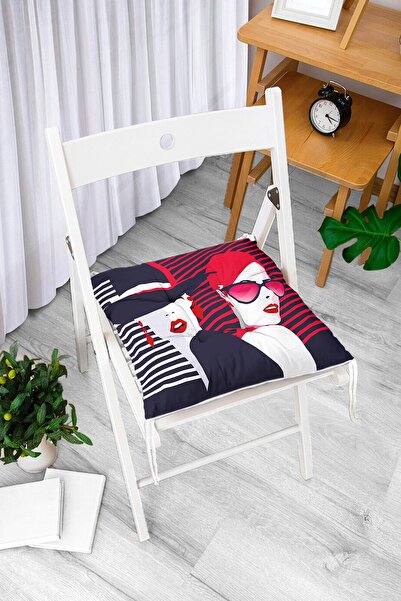 Realhomes Modni ženski popart moderno dizajnirani pufasti jastuk za stolicu