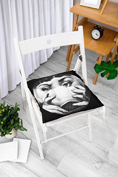 Realhomes Μαξιλάρι καρέκλας Fornasetti Ασπρόμαυρο Ειδικού Σχεδιασμού Αφράτο