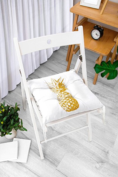 Realhomes Zlatna boja, kaktus, digitalno štampani, mekani jastuk za stolicu