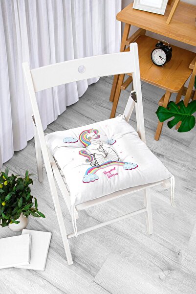Realhomes Jastuk za stolicu sa jednorogovim uzorkom - Specijalni dizajn, digi...