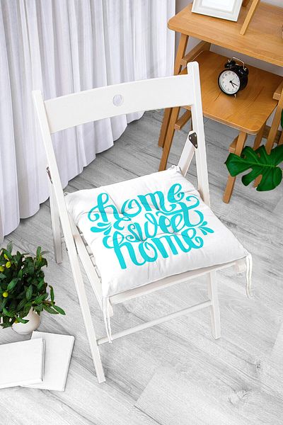 Realhomes Μαξιλάρι καρέκλας Turkuaz Home Sweet Home Digital Printed Pofidic