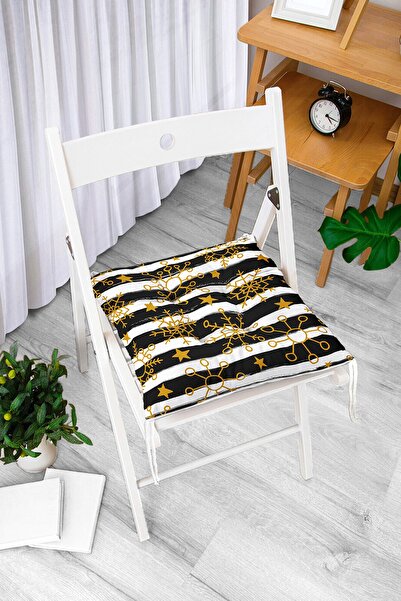 Realhomes Zlatni šareni crni prugasti digitalno štampani mekani jastuk za sto...