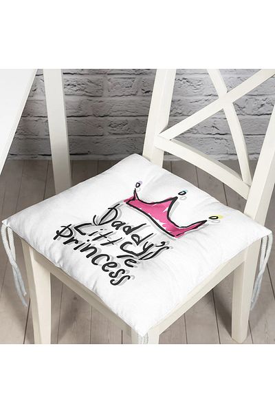 Realhomes Pink Crown Patterned Digital Printed Fluffy Chair Cushion