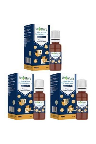 VeNatura 20 Ml 3 Pieces - Vitamin D3 K2 Food Supplement