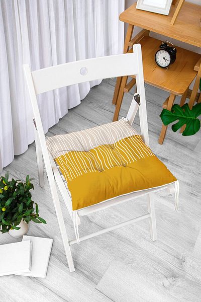 Realhomes Striped Retro Design Digital Printed Modern Fluffy Chair Cushion