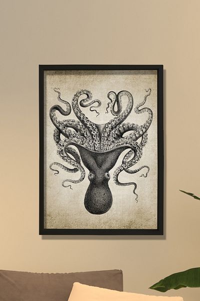 Dekor Loft Ζωγραφική τοίχου με φυσικό πεύκο Αντίκα Kraken