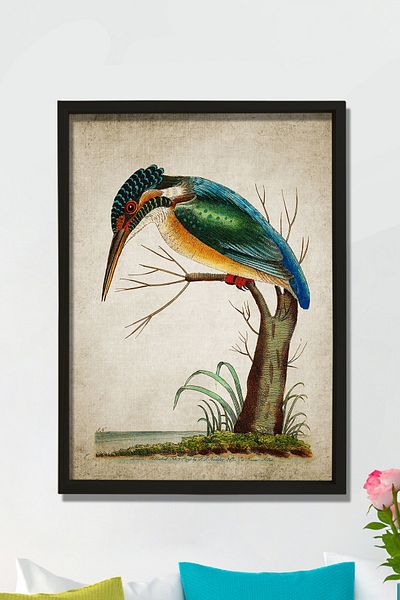 Dekor Loft Ζωγραφική τοίχου με φυσικό πεύκο Kingfisher - Kingfisher