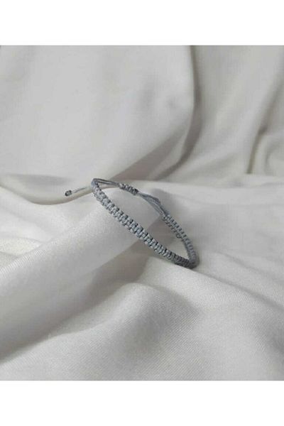 Eva Takı Gray Knitted Rope Friend Bracelet