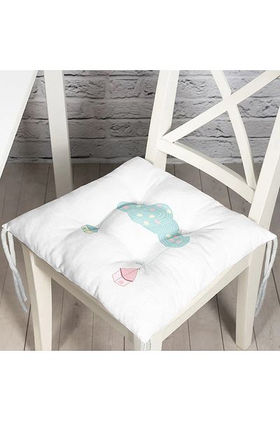 Realhomes Gray Digital Printed Children's Room Pouf Chair Cushion