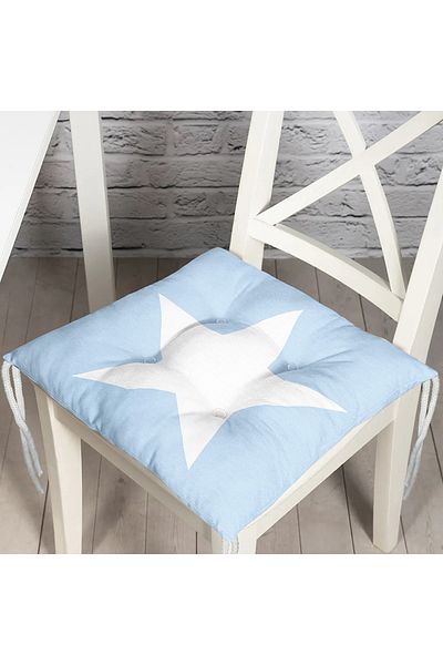 Realhomes Star Patterned Digital Printed Fluffy Square Chair Cushion