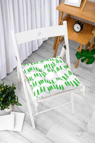 Realhomes Modern Tree Themed Digital Printed Pofidik Square Chair Cushion