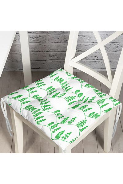 Realhomes Modern Tree Themed Digital Printed Pofidik Square Chair Cushion