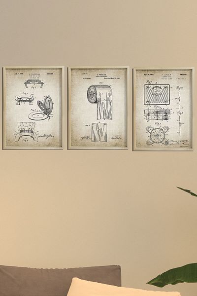 Dekor Loft Tablou de perete pentru camera avocatului cu cadru de pin natural Set de drepturi avocatului 1885