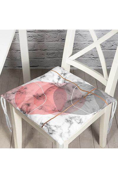 Realhomes Geometric Marble Patterned Digital Printed Fluffy Chair Cushion
