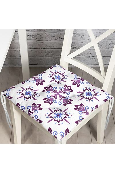 Realhomes Colorful Flower Patterned Digital Printed Decorative Fluffy Chair Cushion