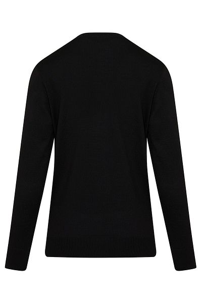 Hatemoğlu Black Regular Fit Patterned Crew Neck Woolen Sweater