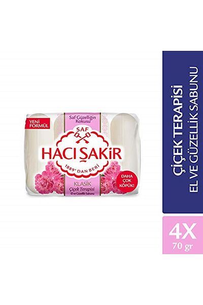 Hacı Şakir Classic Flower Therapy Hand and Beauty Soap 4x70 gr