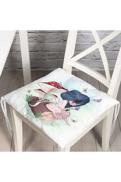 Realhomes Fashion Girl Digital Printed Modern Fluffy Chair Cushion