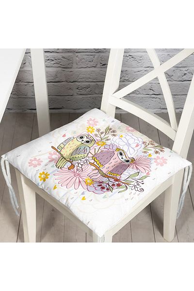 Realhomes Modern Owl Pattern Digital Printed Fluffy Chair Cushion