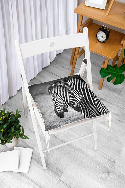 Realhomes Modern Zebra Pattern Digital Printed Fluffy Chair Cushion