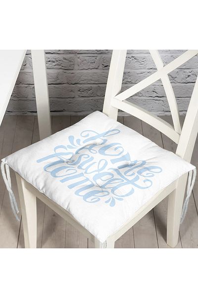 Realhomes Blue Home Sweet Home Modern Fluffy Chair Cushion