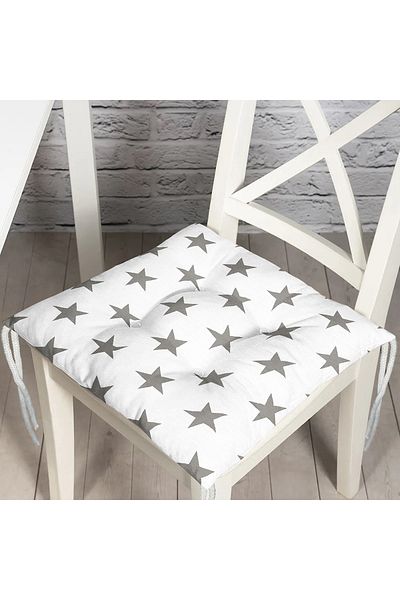 Realhomes Gray Star Shaped Decorative Fluffy Chair Cushion