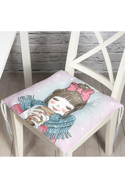 Realhomes Fashion Girl Digital Printed Modern Fluffy Chair Cushion