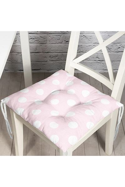 Realhomes Polka Dot Digital Printed Fluffy Square Chair Cushion