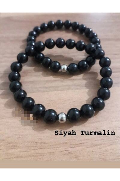 Doğaltaş Siyah Turmalin Bileklik( 8 Mm 1 Adet)