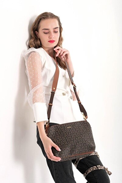 Just Polo حقيبة كتف نسائية مكونة من 5 أقسام من Just & Polo بطبعة Monogram
