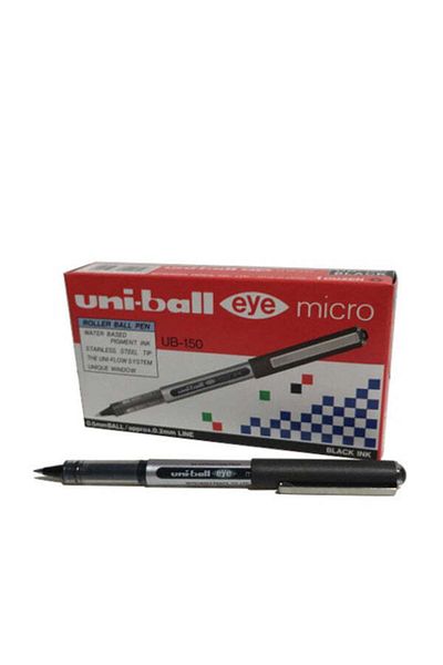 UNİ-BALL Uni - Ball 0.5mm Black Ballpoint Pen Roller Ball Pack of 12