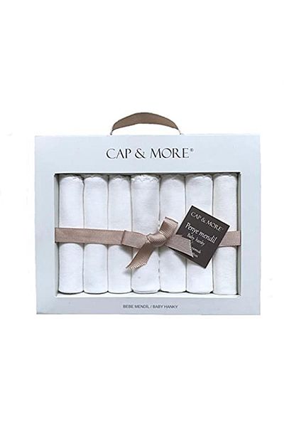 Capps Cap&more Baby Mouth Wipe Set (Pack of 7), Unisex, Soft and Extra Absorbent 100% Cotton-ecru